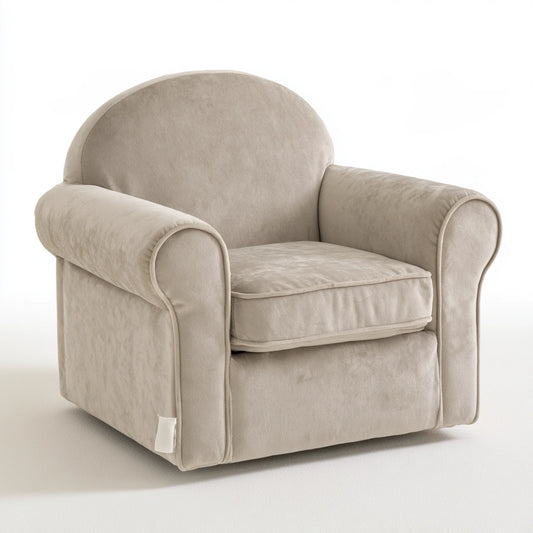 Decodavenport plush light gray velvet accent armchair for living room, positioned against a white background.